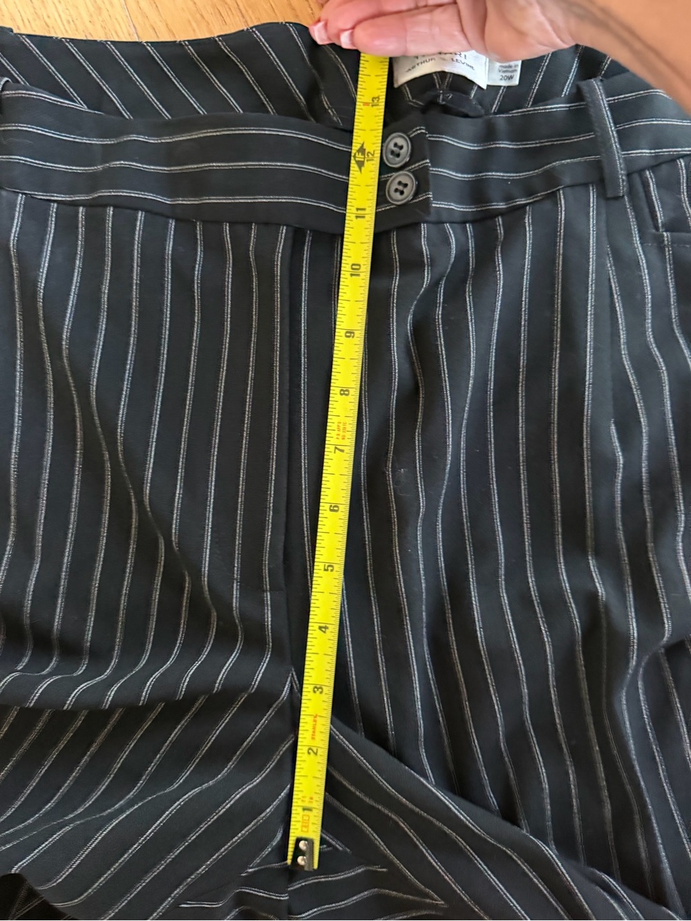 NWT Tahari Arthur S. Levine Black Pinstripe Trousers Dress Pants 20W - Picture 12 of 15